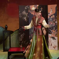 十三余小豆蔻儿[朱雀南归-成都博物馆联名]复原半臂破裙唐制汉服