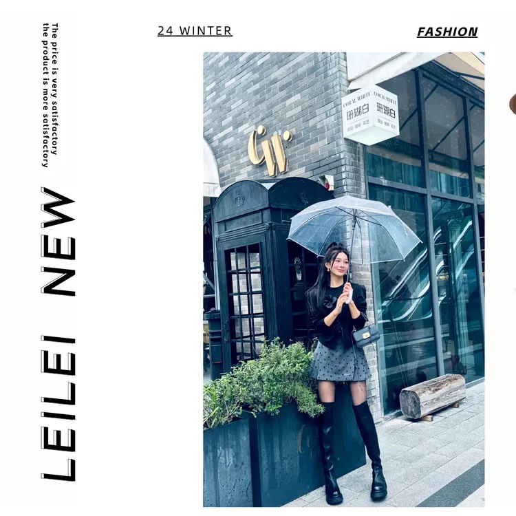 【磊磊】加厚双层半裙 高腰显瘦波点百褶裙#8852