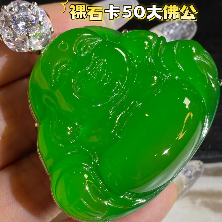 吊坠925银锆石 S925银镶嵌垫色锆石弥勒佛揭阳手工雕刻大佛公吊坠