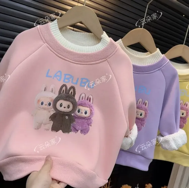 童装2025秋冬卫衣外套冬季宝宝女加绒加厚款