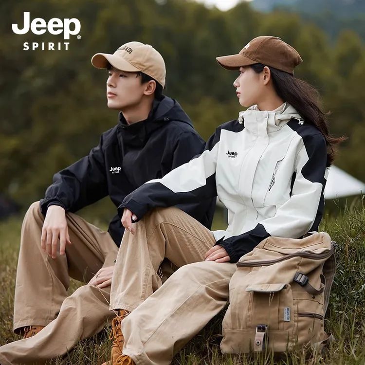 JEEP SPIRIT吉普冲锋衣三合一两件套抓绒内胆男女登山外套