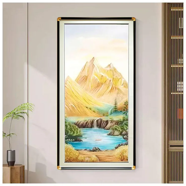 【金山聚宝盆】织锦绣成品新中式简约轻奢玄关装饰画进门苏绣壁画TL