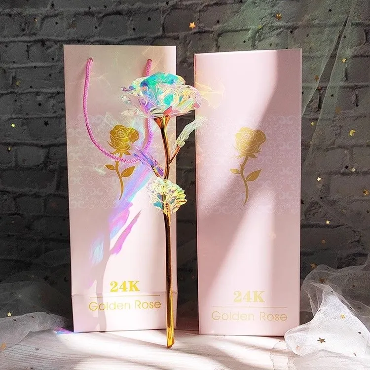 【七夕礼物】星空玫瑰永生花金箔玫瑰花浪漫情侣送女友七夕礼物