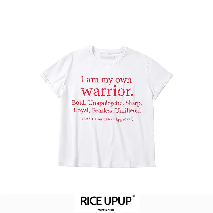 RICEUPUP-“米超人”正肩款字母印花软棉棉高弹T恤