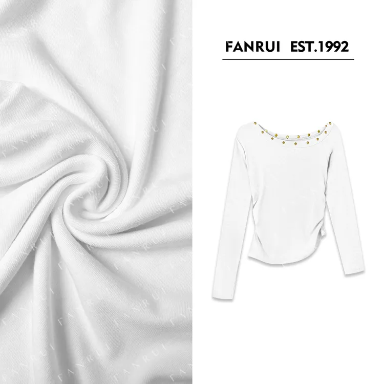FANRUI/泛芮「贝贝biuu」时髦显瘦复古高级感斜肩领长袖上衣B17717
