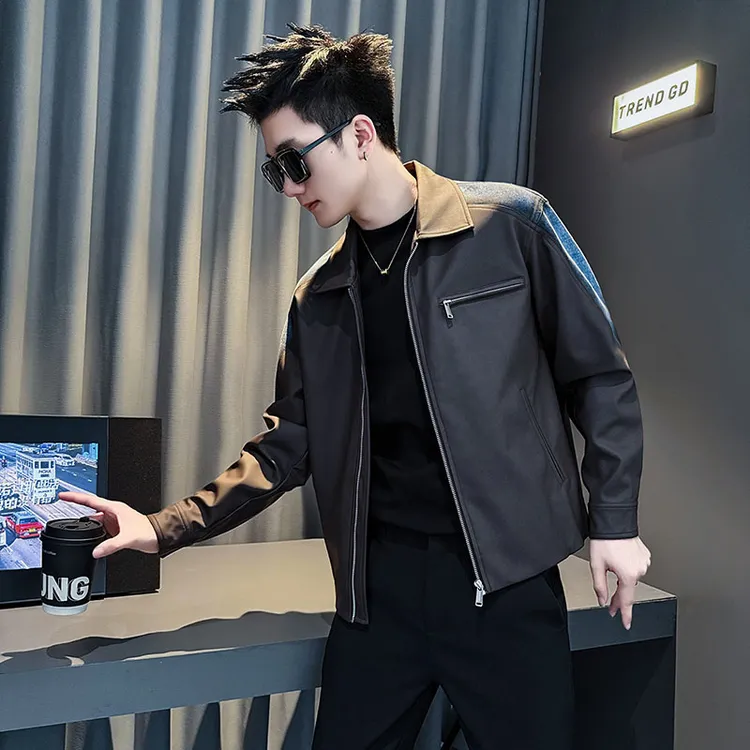 皮衣男款爆款2025新款秋冬款男生衣服高级感pu皮夹克男士机车外套