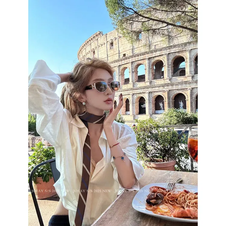 【CHASINGLIGHT】|年度半永久|POLO领短衬衫 百搭显瘦时尚 C1587