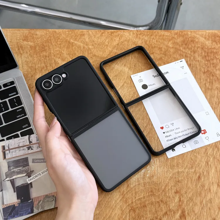 适用三星zflip7手机壳新款一体肤感磨砂zflip6透明软边zflip5防摔