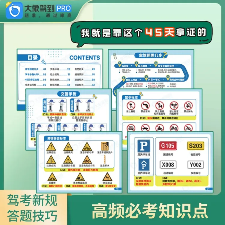 驾考学习答题技巧卡册加手册科目一至科目四商品图