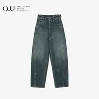 【老白不白】秋冬休闲水洗秋冬宽松高腰百搭牛仔裤OW252PJ048C