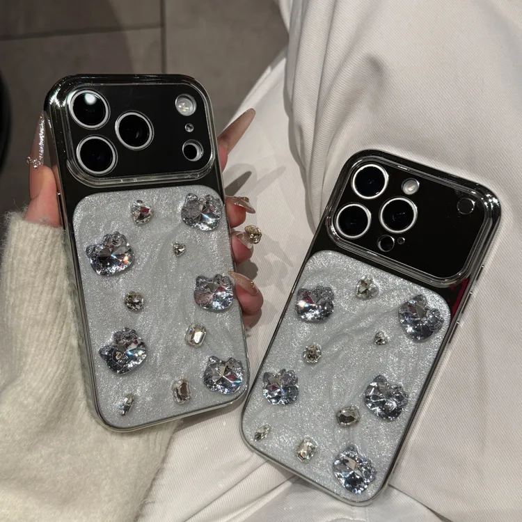 高级秒变17滴胶水晶KT猫适用苹果17promax手机壳iPhone16可爱15女