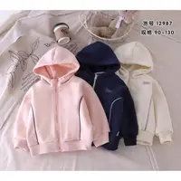 新款拼接儿童加绒帽衫外套12987