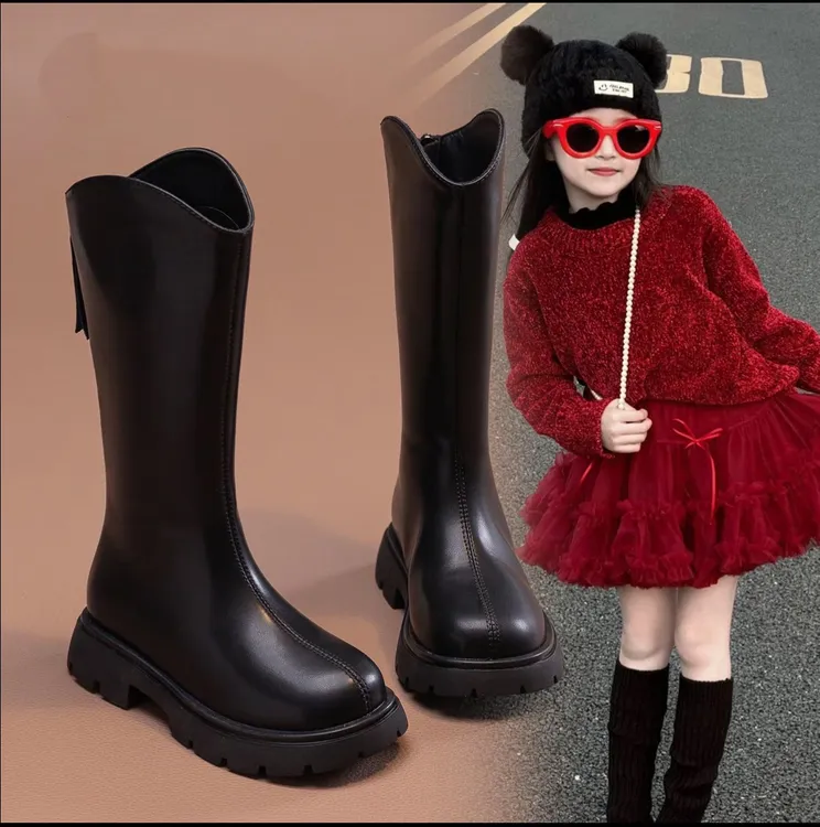 【万达撤柜】儿童韩版时尚时尚公主骑士靴小童靴