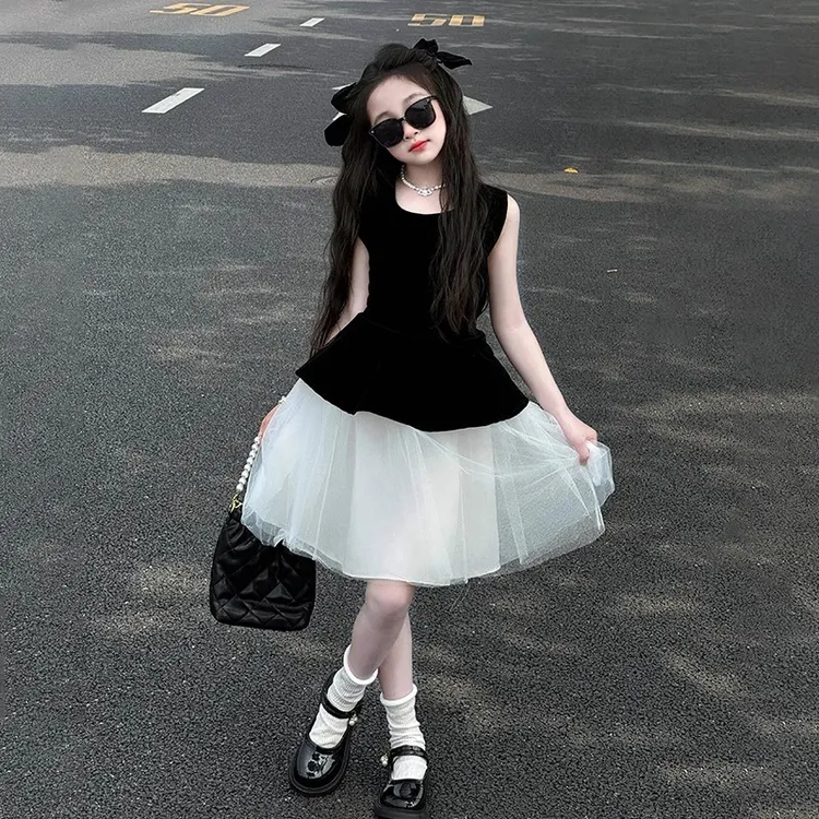 公主裙女童生日夏季2025新款女孩夏款高级感连衣裙儿童礼服蓬蓬裙