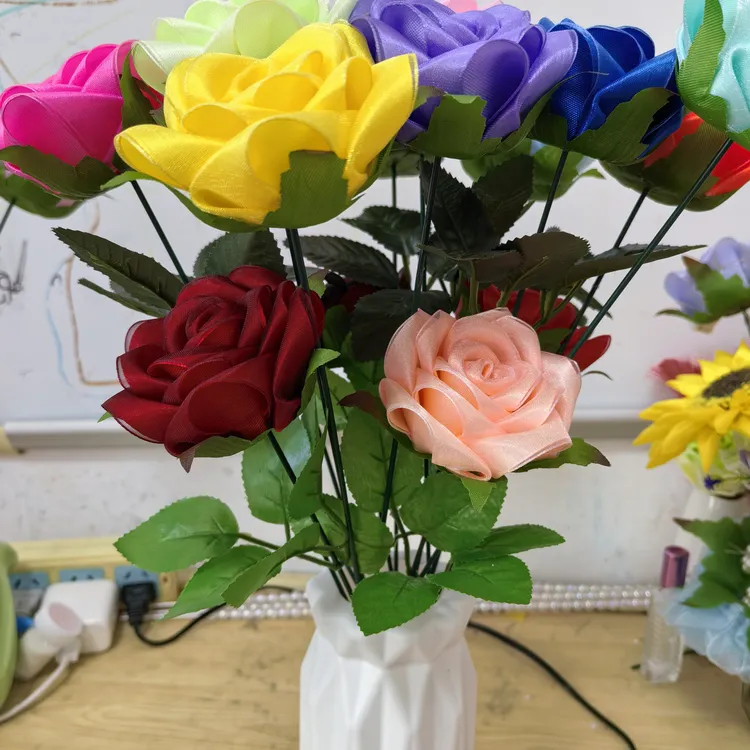 丝带玫瑰花瓣半成品手工DIY材料包适合做丝带花（非成品）