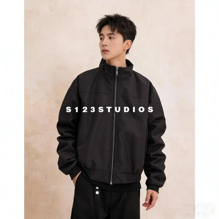 聪明陈秋冬三防立领棉服男冬季高街保暖飞行员夹克外套