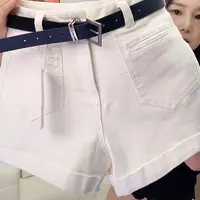 8983高街辣妹牛仔短裤女2025夏季宽松阔腿裤显瘦高腰A字裤百搭