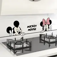 米奇米妮厨房防油烟贴膜耐高温油烟机灶台墙面防水装饰贴纸送刮板