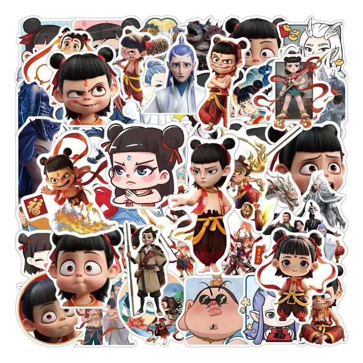 哪吒之魔童闹海创意贴纸哪吒敖丙卡通创意动漫可爱趣味送朋友礼物