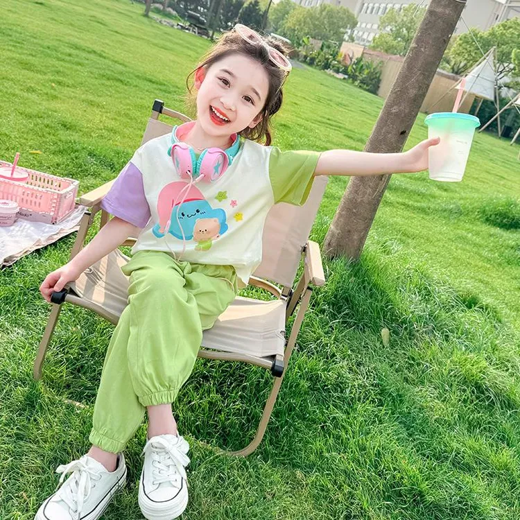 巴拉巴拉适用女童夏装运动套装2024新款儿童装短袖时髦两件套宝宝