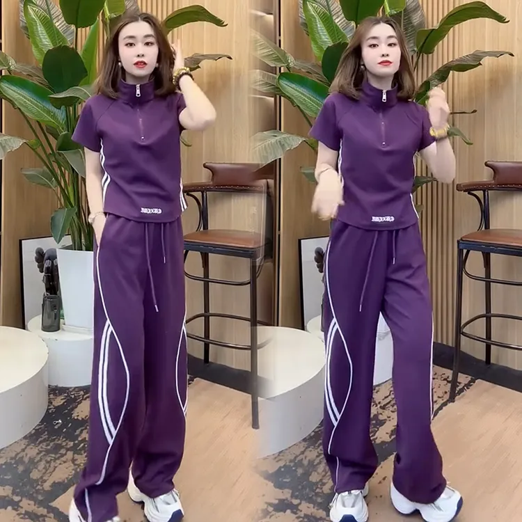 2025春夏季新款高档气质时尚套装女宽松大码网红百搭短袖两件套潮