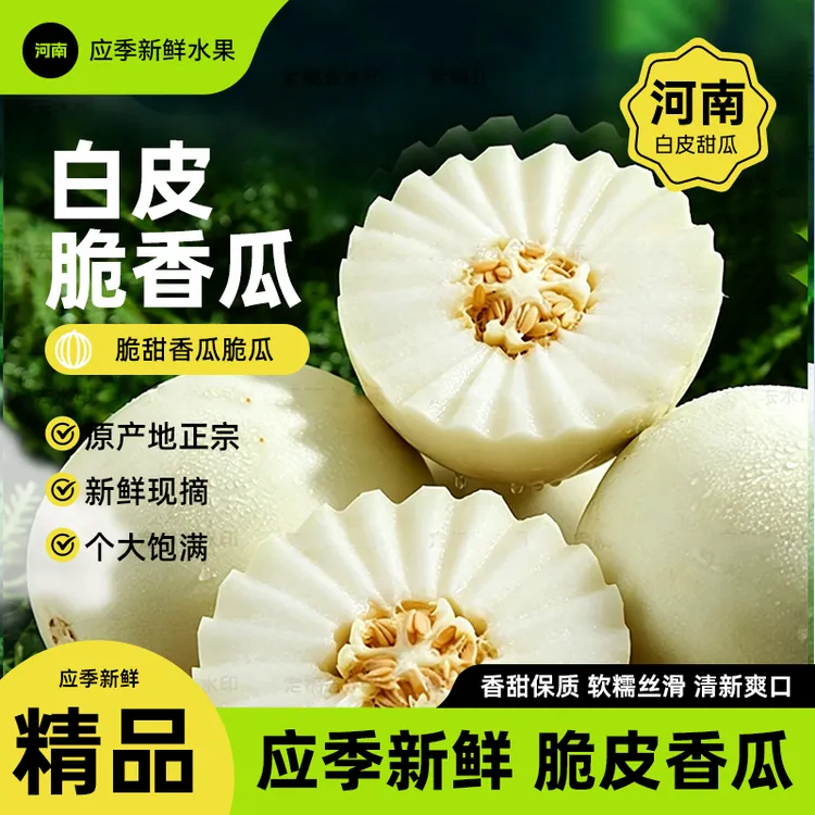 河南早甜脆甜瓜 小蜜蜂星甜 20 蜜罐小白瓜 新鲜香瓜整箱产地直发