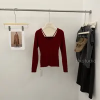 slx@ 989 设计V领针织上衣