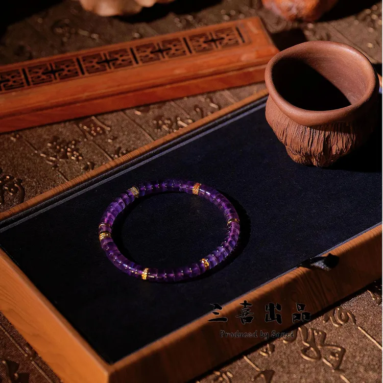 紫水晶钻片设计款手串 单圈 气质 时尚