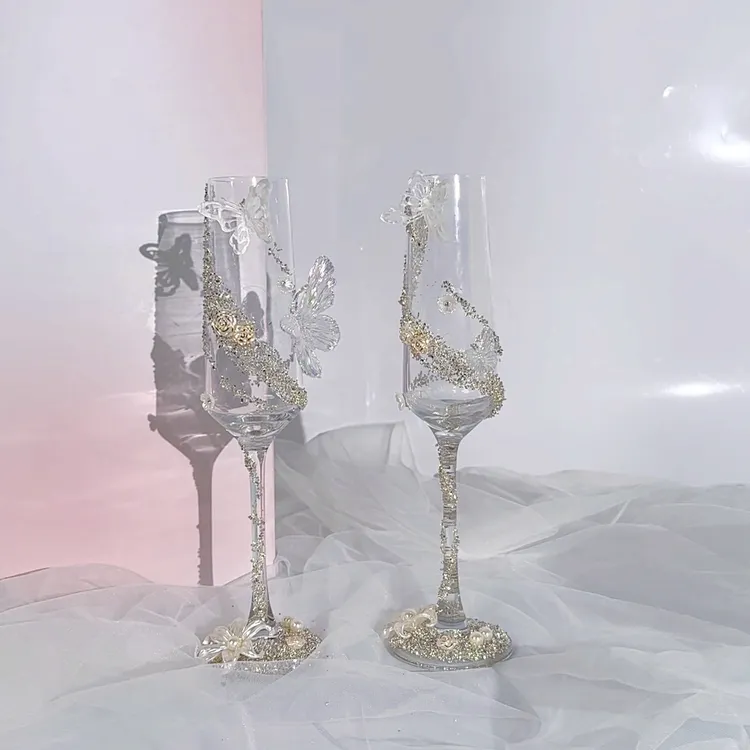 婚礼新人敬酒杯结婚一对diy材料包礼盒订婚创意自制小众高级感