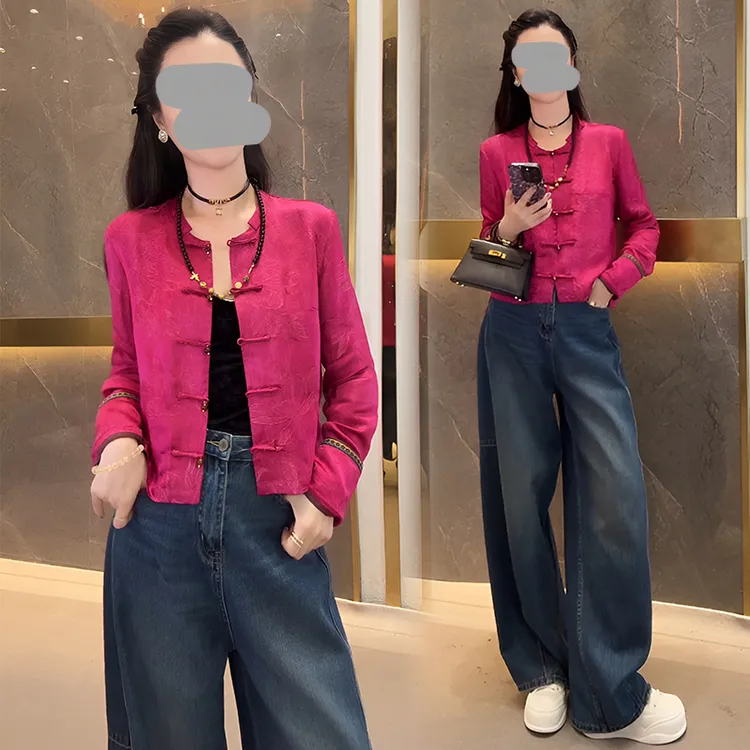 2025春秋新款精致高端氛围感国风新中式盘扣圆领气质御姐外套女