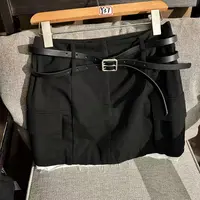 【首次PO价】西町村屋 韩版高腰短裙（含腰带）AB8406666