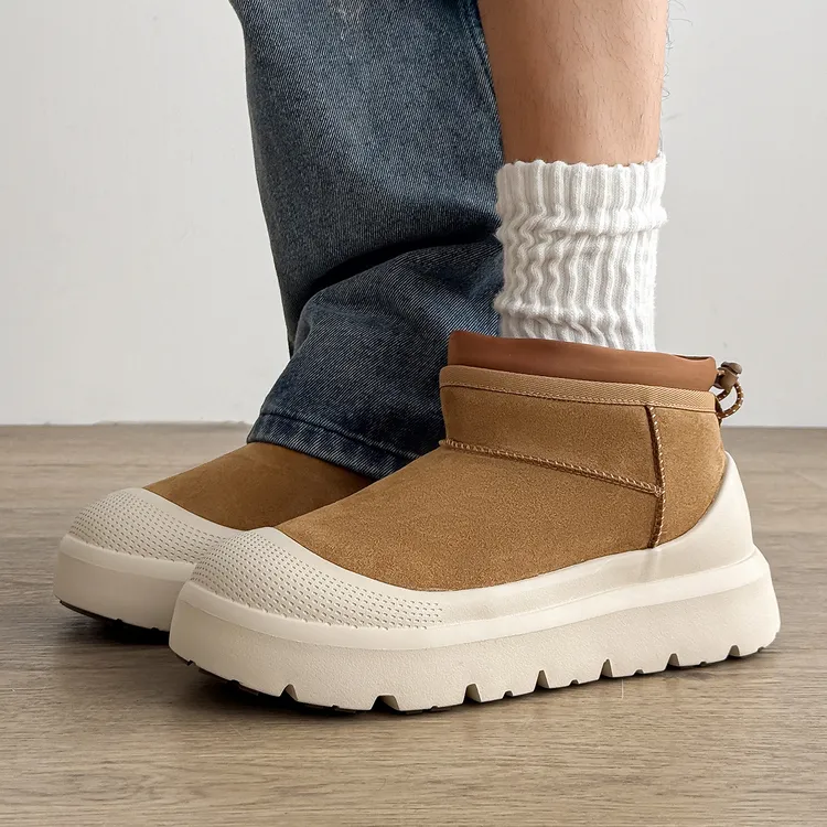 加绒短筒冬季多巴胺秋冬情侣靴男女雪地短靴棉鞋百搭时尚男雪地靴