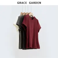 GRACE GARDEN【绒绒棉T恤！】万搭基础款柔软短袖T恤NT5I1714