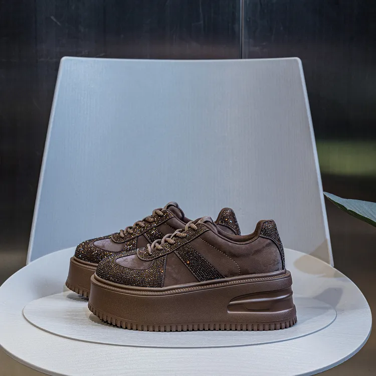 厚底防滑百搭增高德训鞋女2025新款女鞋子包括软底松糕时尚休闲鞋