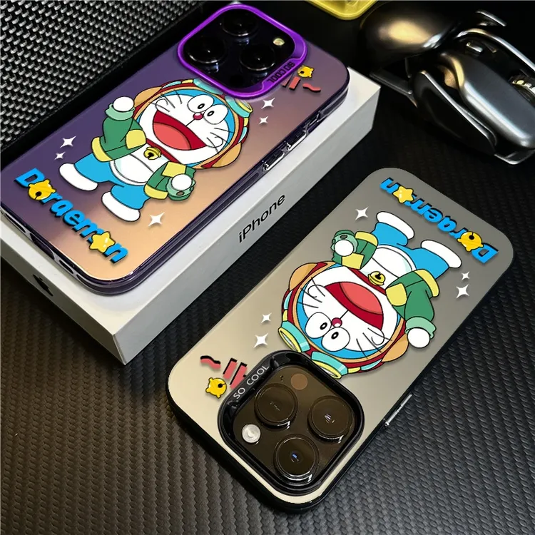 快乐哆啦A梦适用苹果16promax手机壳iPhone15创意14保护套17新款X
