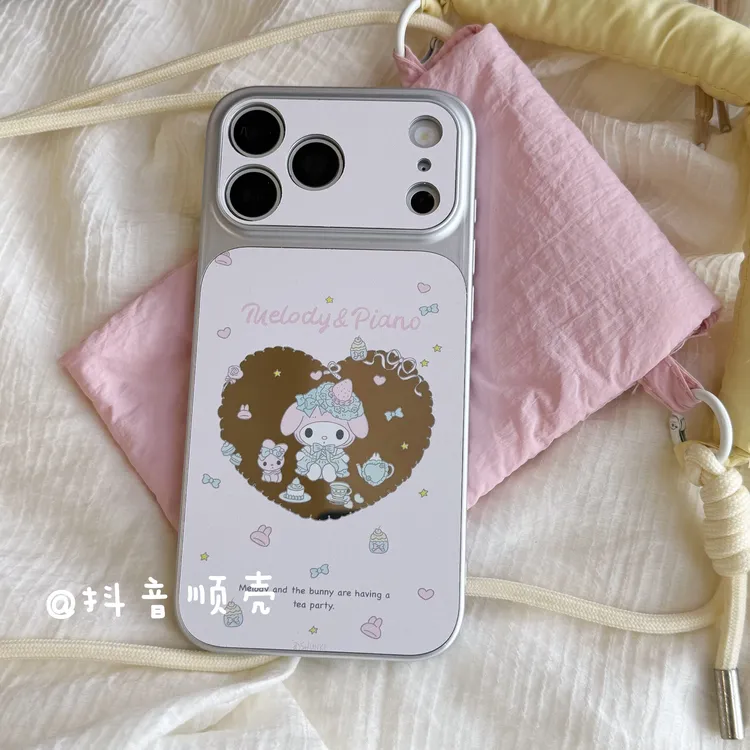 大视窗磁吸镜面镂空美乐蒂全包镜头适用iPhone17promax手机壳1615