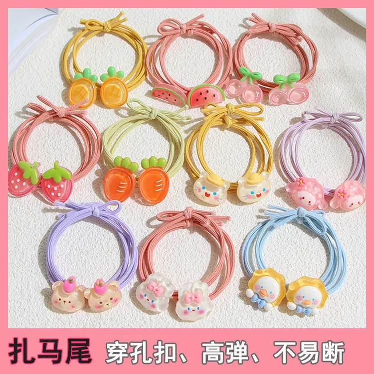儿童女童头饰发绳不伤发宝宝卡通风高弹力小女孩发饰可爱皮筋