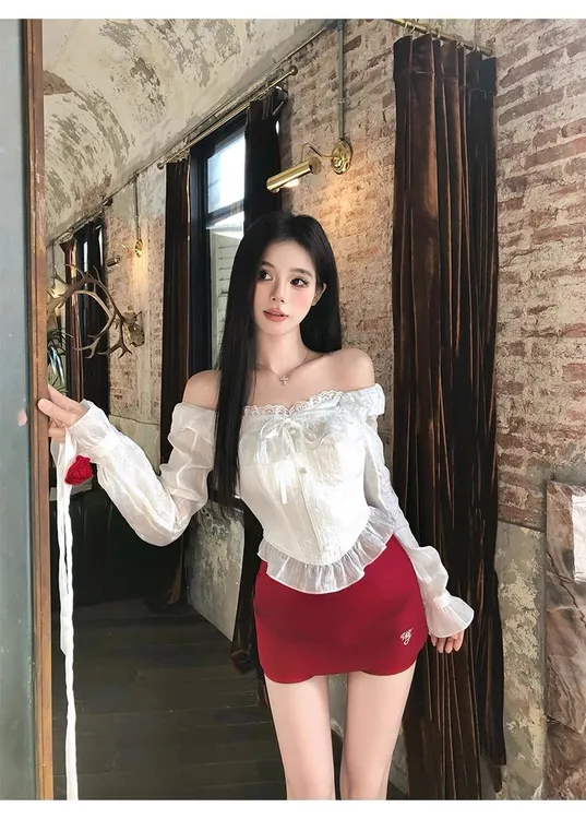 2025辣妹气质时尚短款女春季新款纯欲风美式上衣短裙腰包两件套女