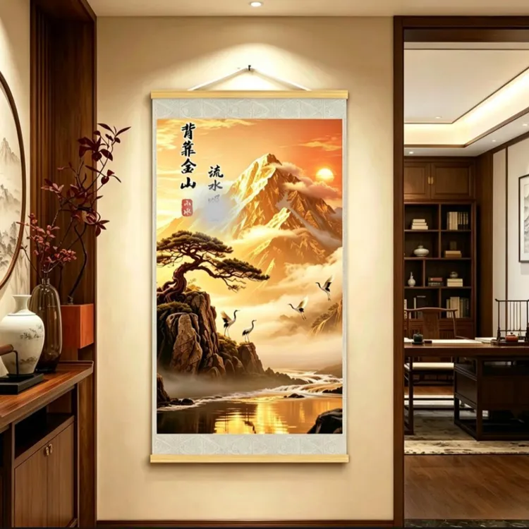 【新中式背靠金山】客厅玄关背景墙挂画办公室店铺挂画