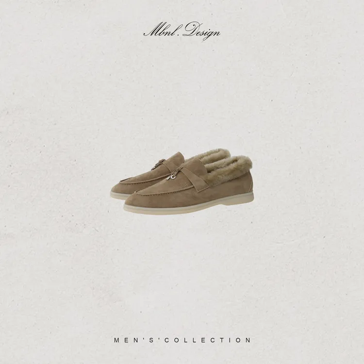 MBNL-F「Wet」秦磊男装羊反绒羊毛牛皮细腻短绒乐福鞋LL-WXZ9047
