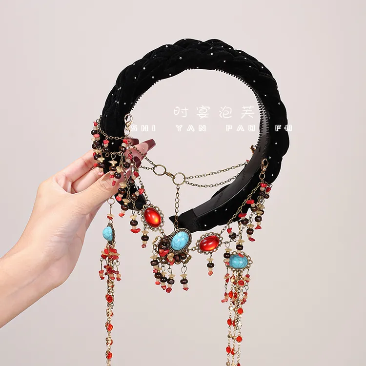 西洲公主发箍异域风情复古发饰民族风宽边手工东宫小枫同款头饰女