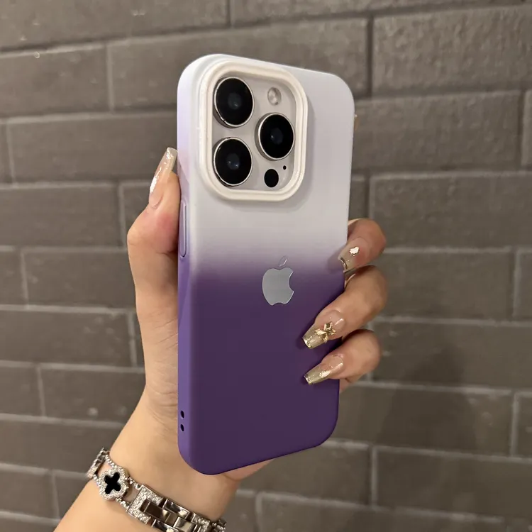 高级简约渐变适用苹果16promax手机壳iPhone17肤感14小众13套15女