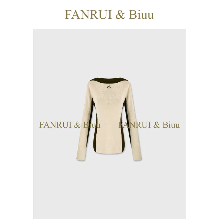 抖音双11泛芮「岩层肌理」羊毛双色时髦洋气减龄百搭打底上衣B18935