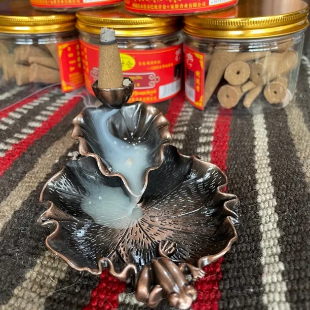 尼木【优甘仓】荷叶倒流香炉中式风格室内茶室办公室家用香薰摆件