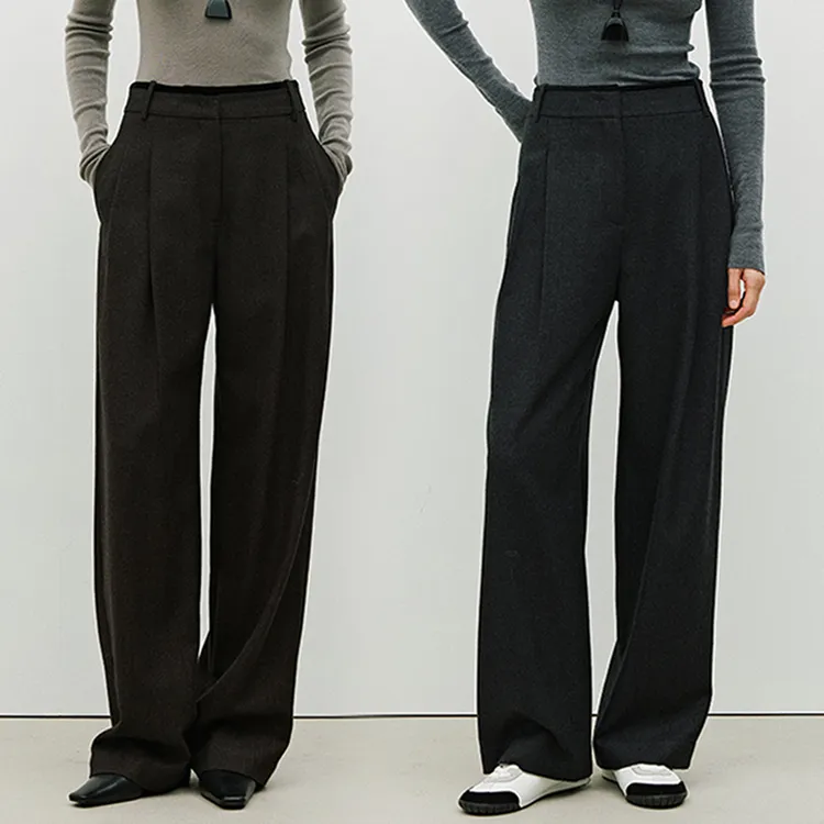 MARIUS“玛黑区2.0”老钱风澳洲美利奴绵羊毛格纹西装长裤