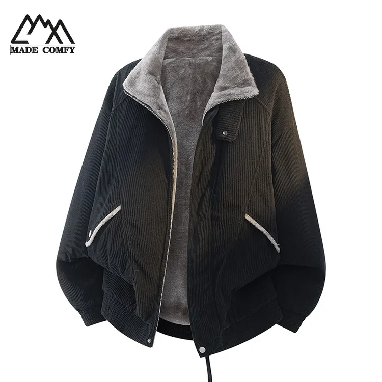 双面绒座山雕外套保暖加厚加绒棉服重磅复古美式休闲棉衣翻领夹克