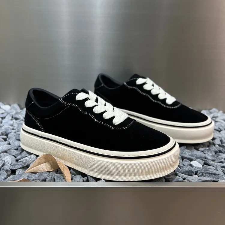 双11秋冬新款增高板鞋运动饼干鞋透气厚底休闲板鞋百搭ins系带鞋