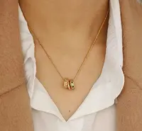 合金项链 9618号16106#简约气质竹节三环质感项链(预)