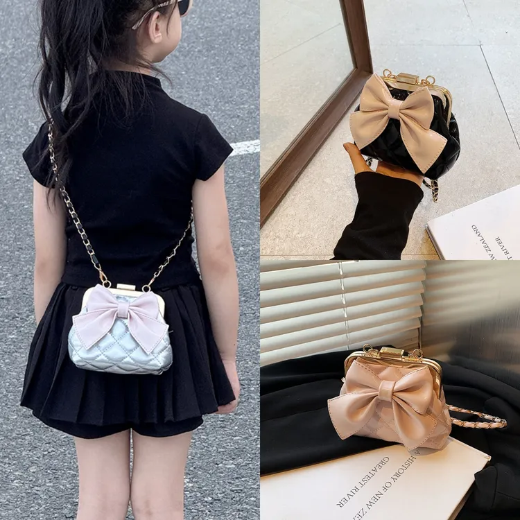 儿童包包韩版时尚配饰包小女孩口红包潮公主女童蝴蝶结单肩斜跨包