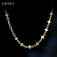 红楼  镀K金 双色星芒项链 ZF-B636